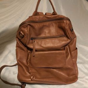 MMS Design Studio Vegan Leather Backpack Camel Color